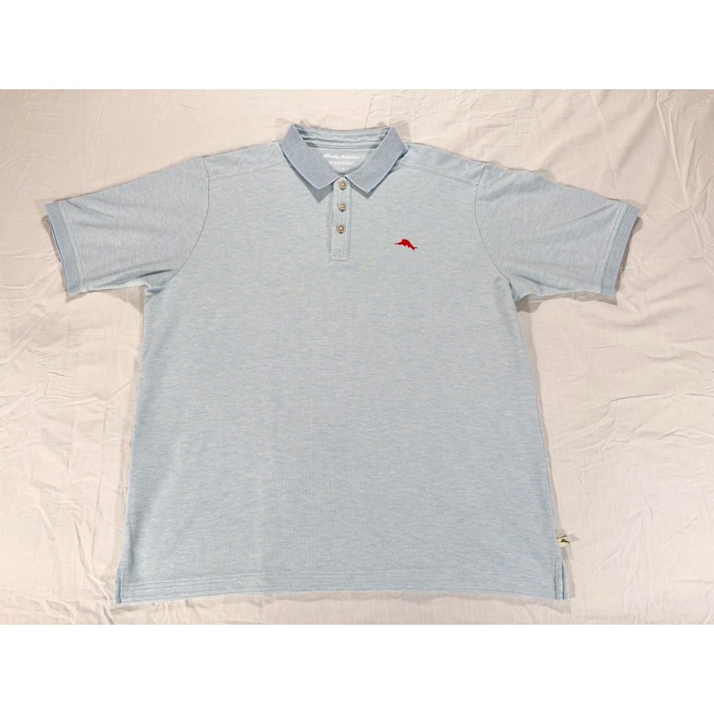 Tommy Bahama IslandZone® Men's Polo Shirt – Large – Light Blue – Supima® Cotton